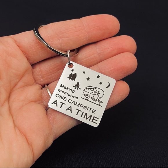 “Making Memories One Campsite at a Time” Square Keychain - Picture 3 of 6
